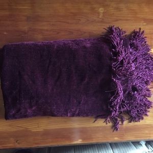 Burgundy velvet throw